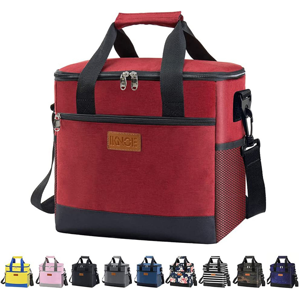 Large Cooler Bag Collapsible 24 Can Insulated Bags Leakproof Lunch Cooler Tote With Multi-Pockets For Adult & Kids Insulated Lunch Box For Beach, Picnic, Work, School