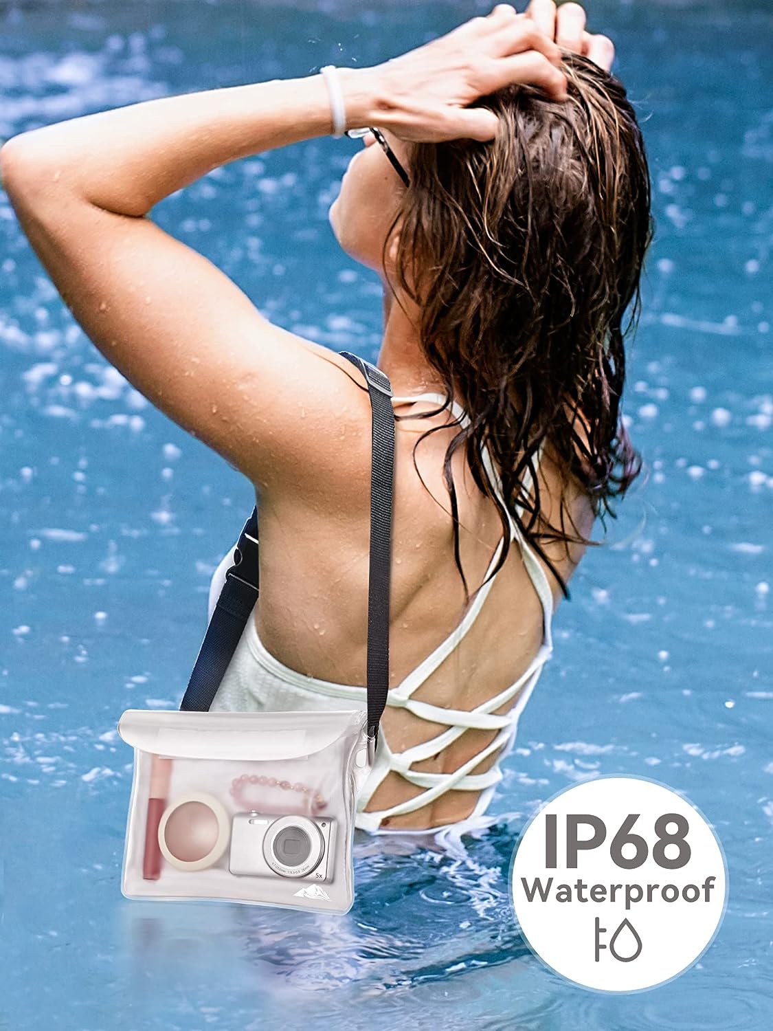 HEETA 2 Pack Waterproof Pouch, Screen Touch Sensitive Waterproof Dry Bag with Adjustable Waist Strap | Keep Your Phone and Valuables Dry | for Swimming Kayaking Boating Fishing Beach Diving Surfing