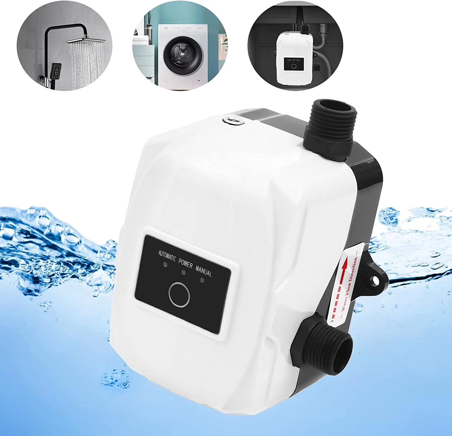 Miumaeov 24V 150W Water Pressure Booster Pump Mini Booster Pump Automatic, Portable Boosting Pump Hot Water Circulator Pump Shower Kitchen