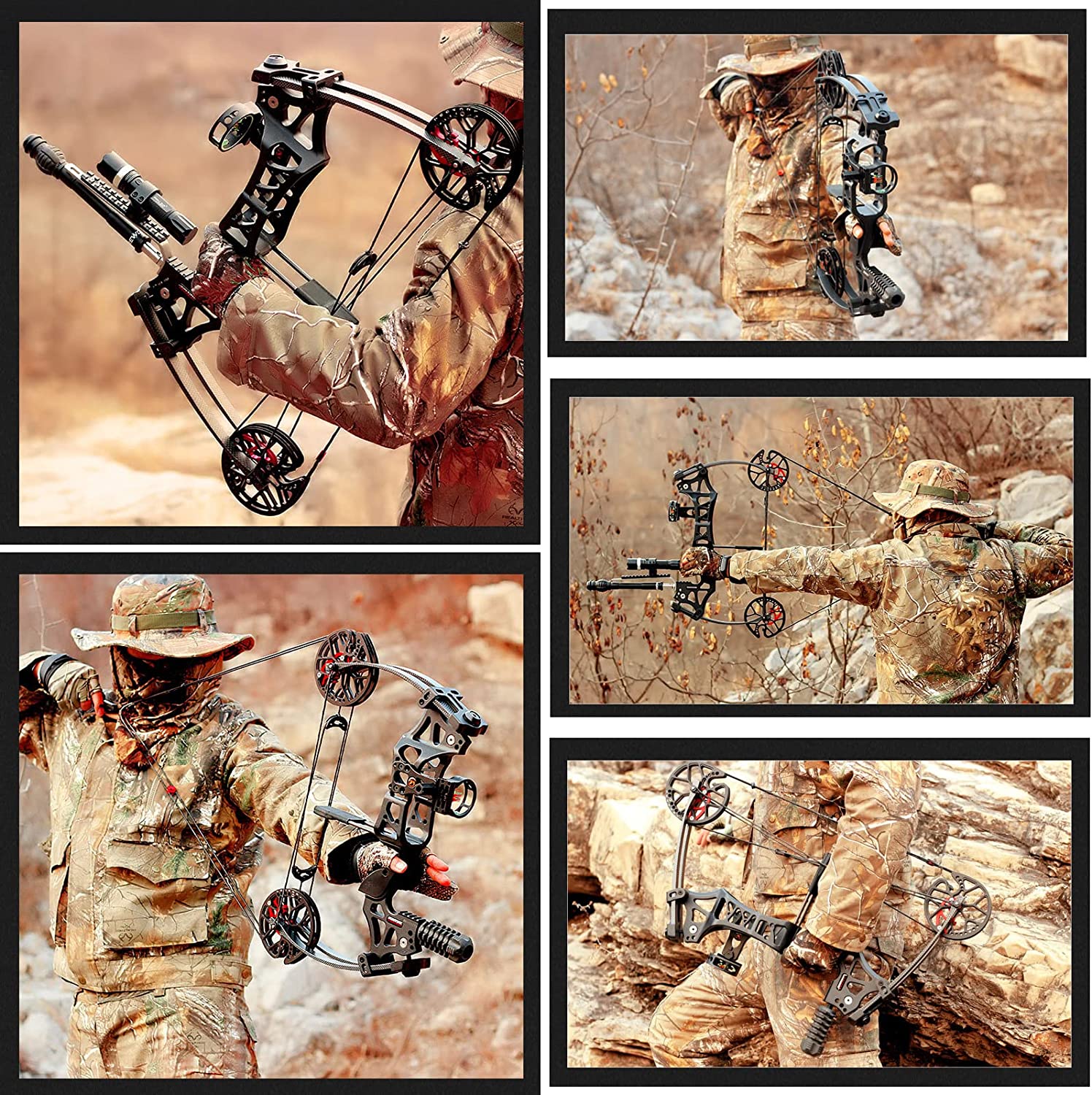 M109e Falcon Steel Ball Bow and Arrow Dual Purpose Composite Pulley Bow and Arrow 30-60 Pounds IBO 320fps Right Hand/Left Hand