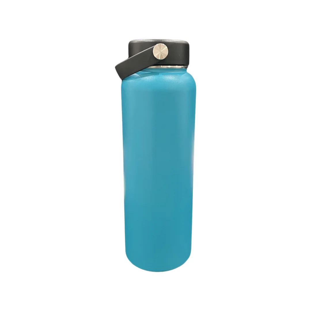 Vacuum Insulated Bottle - Stainless Steel Thermally Insulated Flask with Flex Cap - 40 fl oz - Blue - by Polerce