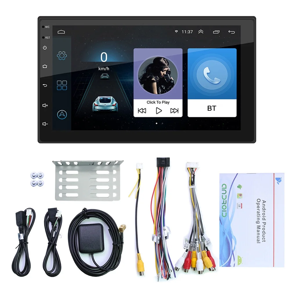 Dcenta 7 Inch Car Stereo Android Navigation WIFI MP5 Player BT Hands-Free Calling Support Dual USB Input Phone Link Reverse Picture Steering Wheel Control