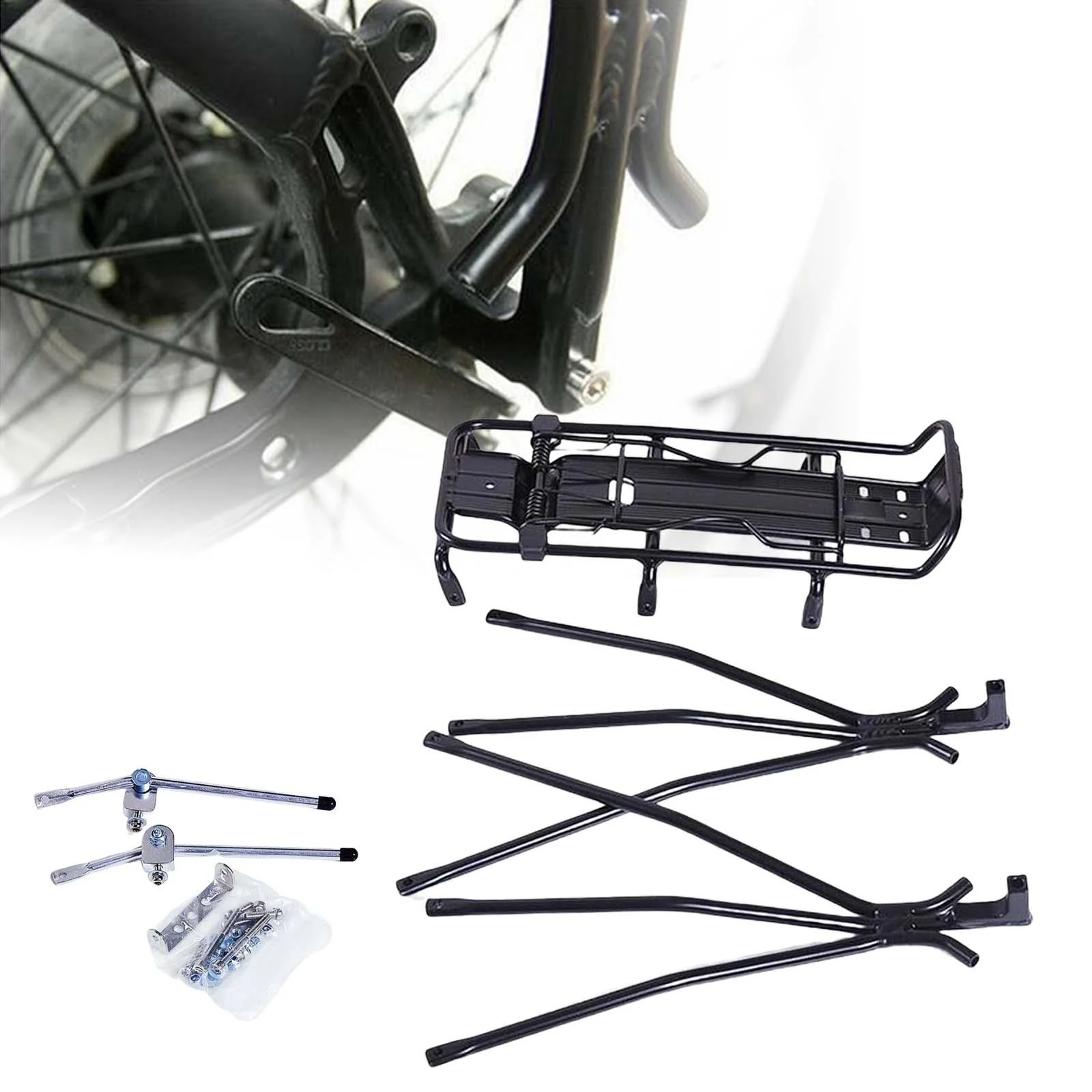 Bike Rear Carrier Rack Pannier Rack Mounted Holder Stand Luggage Cycling Equipment Distance Cycling Travel