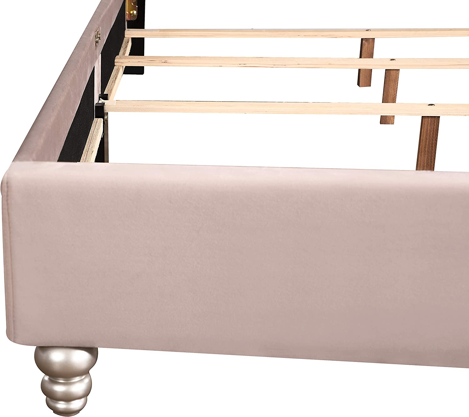 LYKE Home King Upholstered Bed , Beige