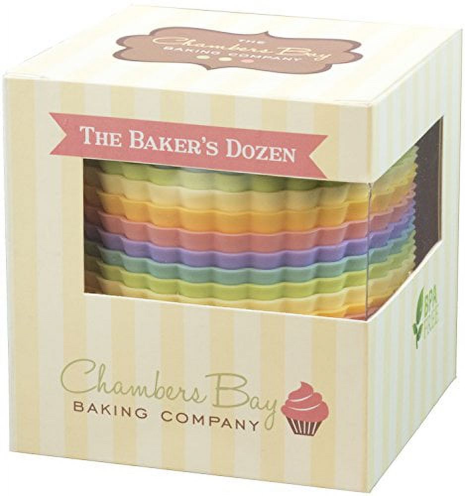 Silicone Baking Cups/Jumbo Size / 13 Reusable Nonstick Cupcake Liners/Premium Muffin Molds - Stand Alone Cupcake Holders - No BPA - Gift Set - 6 Designer Colors