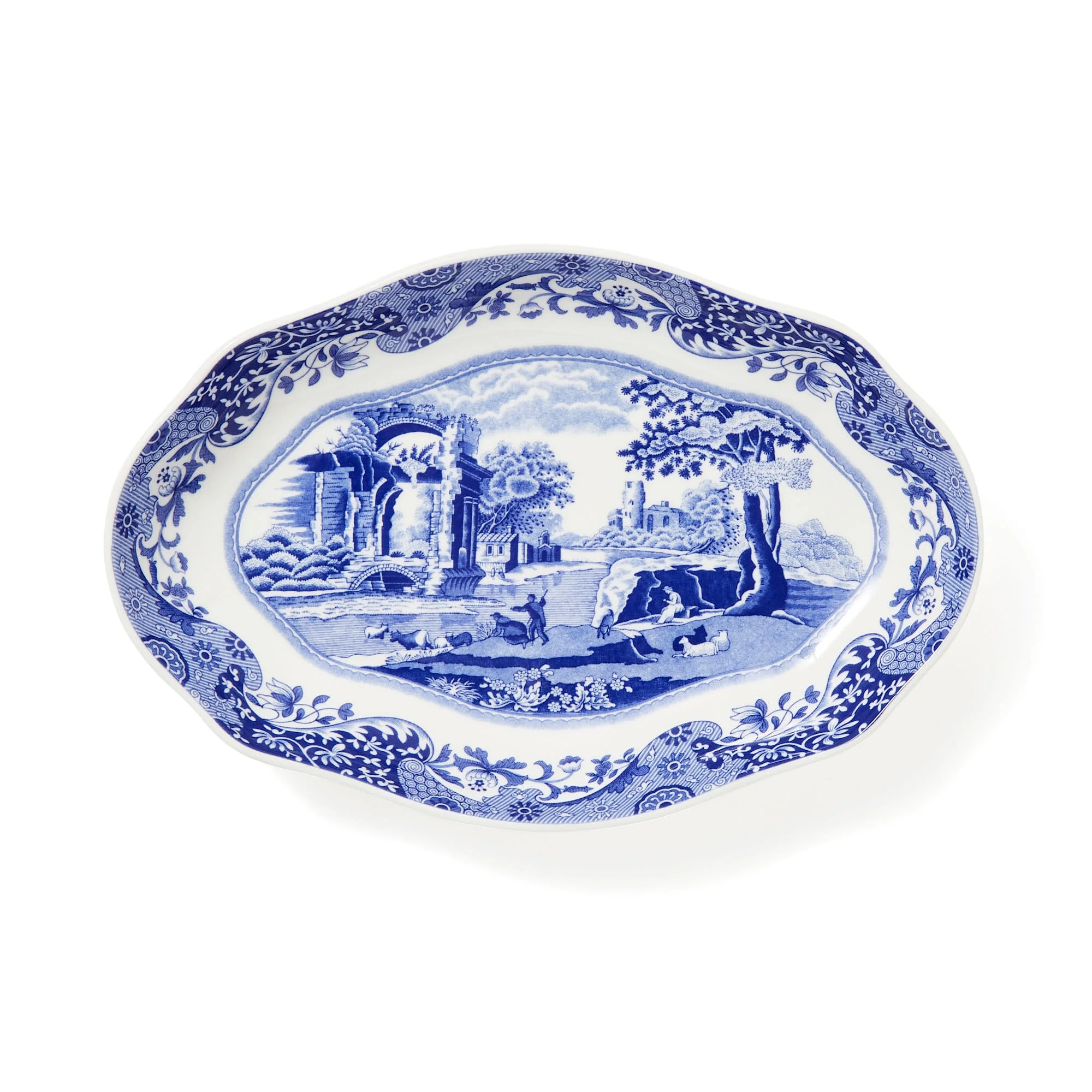 Spode Blue Italian Pickle Dish, Blue/White