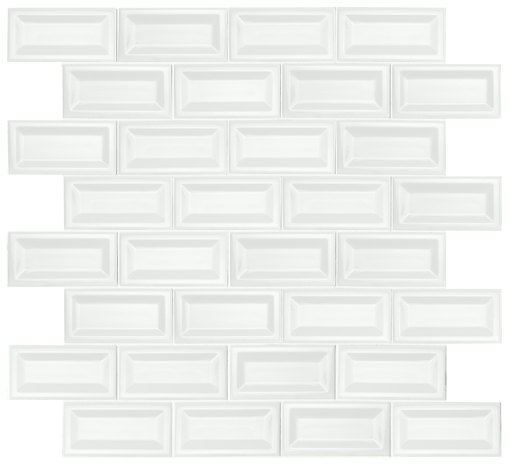 MSI White Glossy Inverted Beveled 3 in. x 6 in. Glossy Ceramic Wall Tile (10.66 sq. ft. / case)
