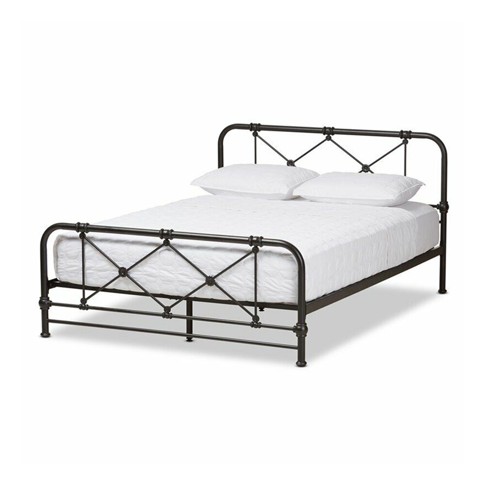 Queen Size Metal Bed Black