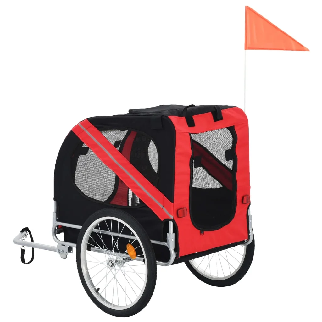 Tomshine Dog Bike Trailer Red and Black