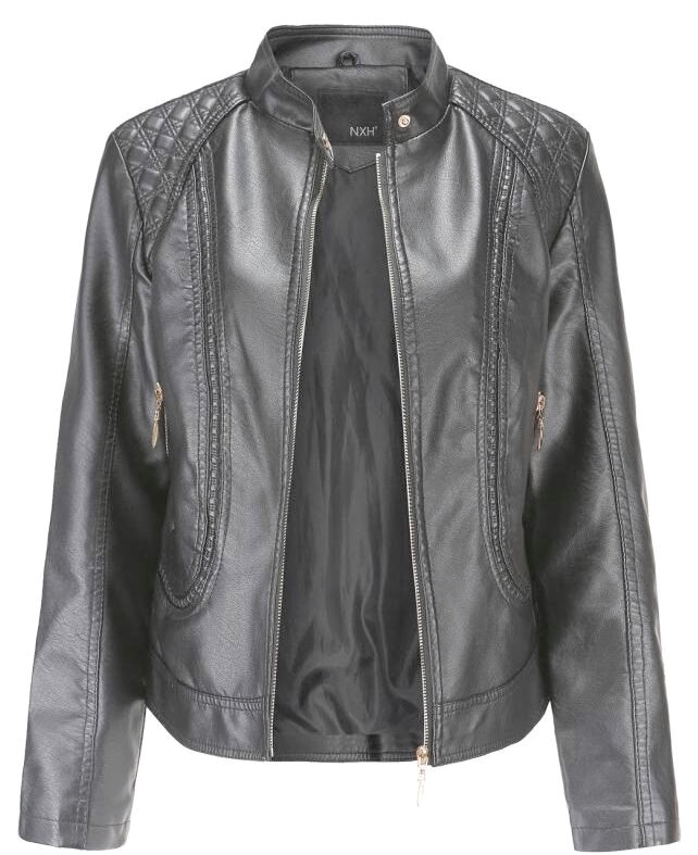 Easycool Chic Diamond Pattern Zipper Sleeves Leather Jacket – Stylish, Edgy & Trend-Setting Outerwear