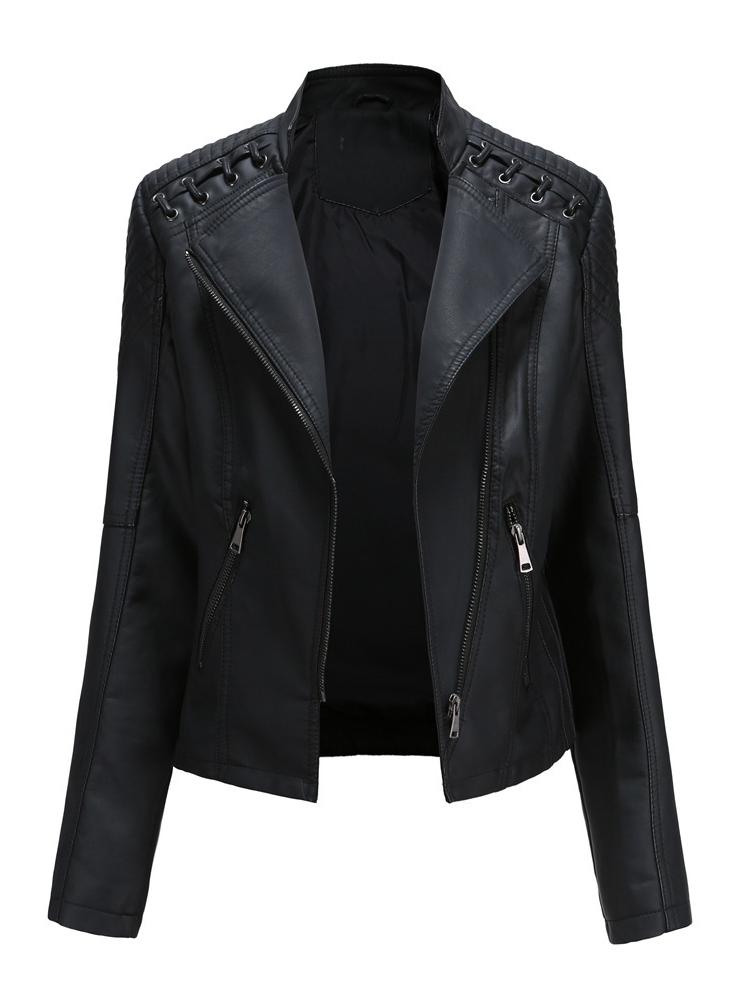 Easycool Stylish Lapel Slim Fit Leather Biker Jacket – Edgy, Trendy & Timeless Outerwear
