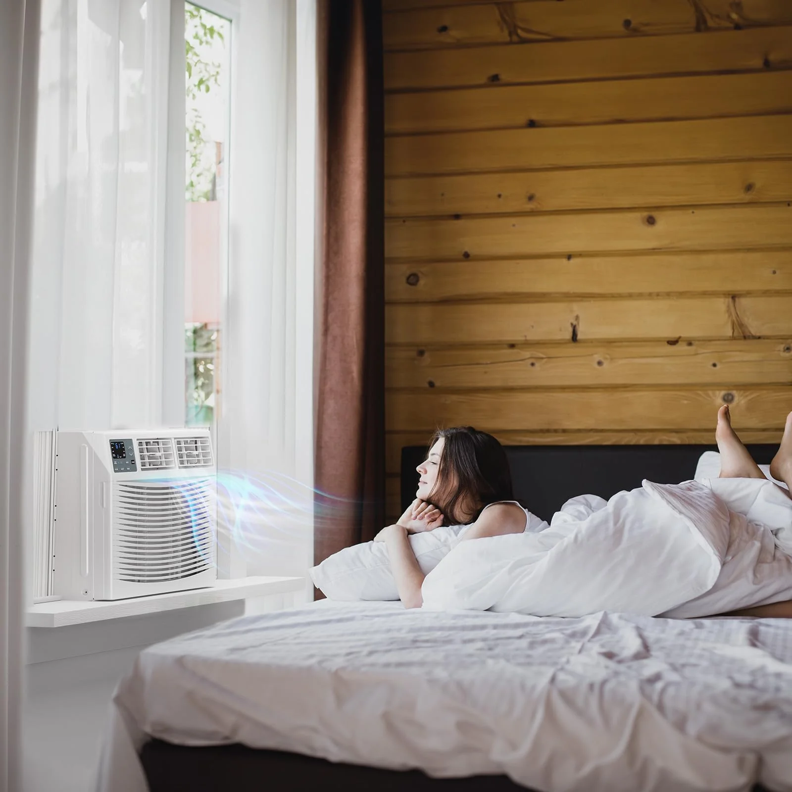 8,000 BTU 115V Window Air Conditioner with Heat & Wifi/APP & Install Kit