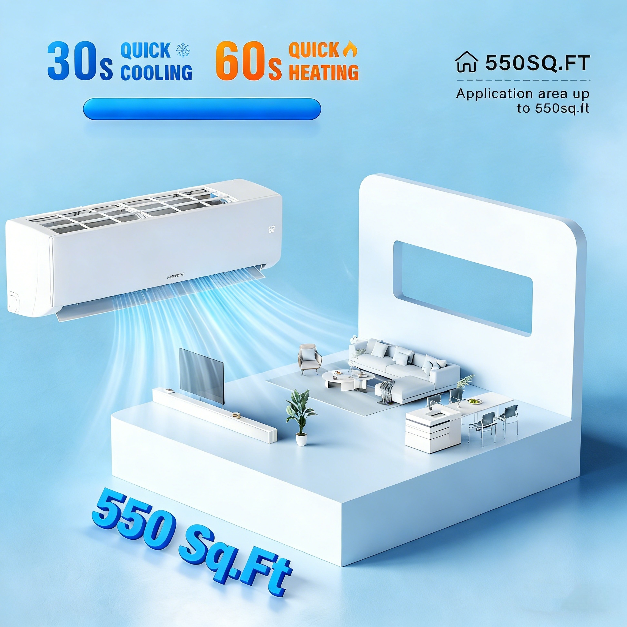 12,000 BTU 21 SEER2 230V Mini Split Air Conditioner with Heat Pump Ductless Inverter & Install Kit