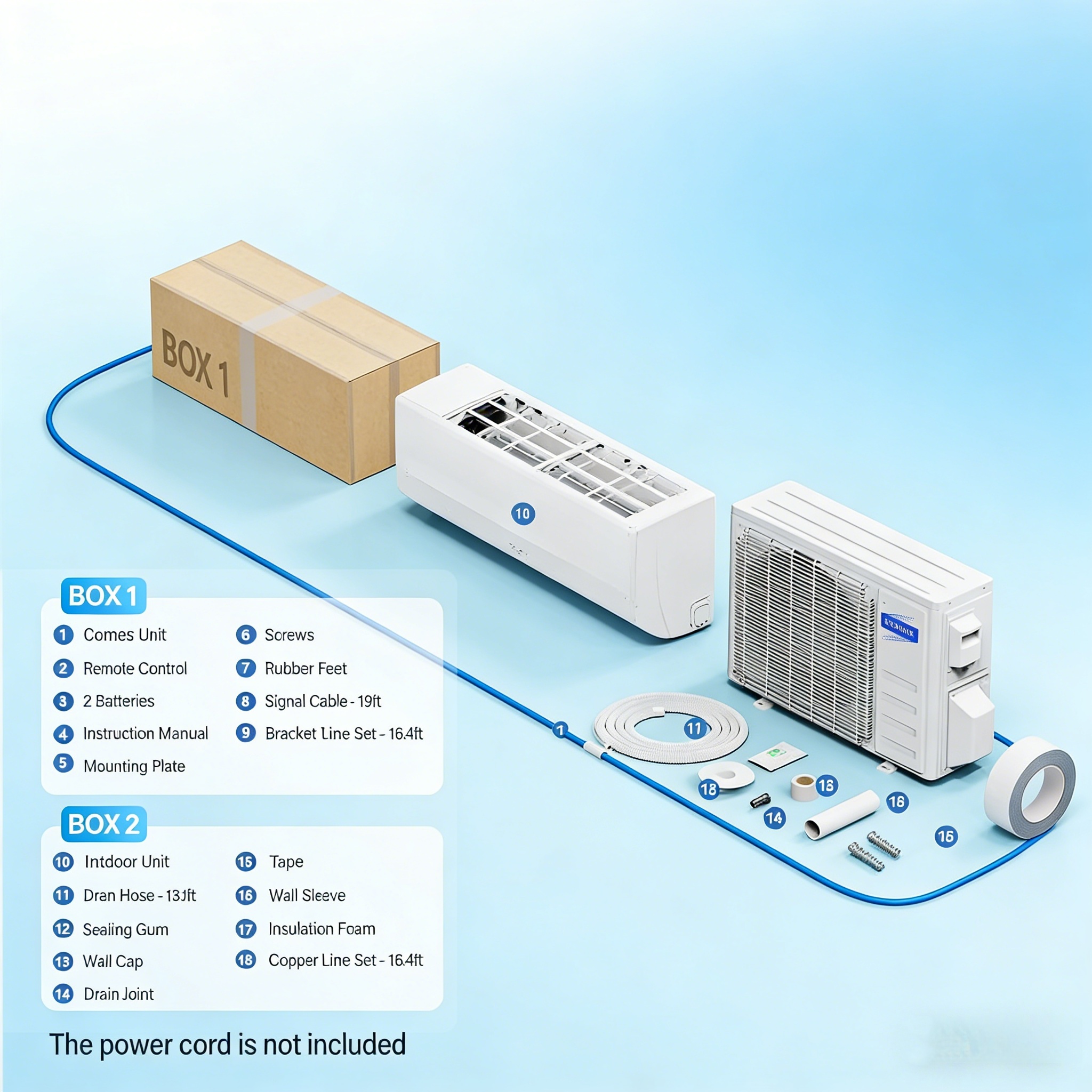 12,000 BTU 21 SEER2 230V Mini Split Air Conditioner with Heat Pump Ductless Inverter & Install Kit