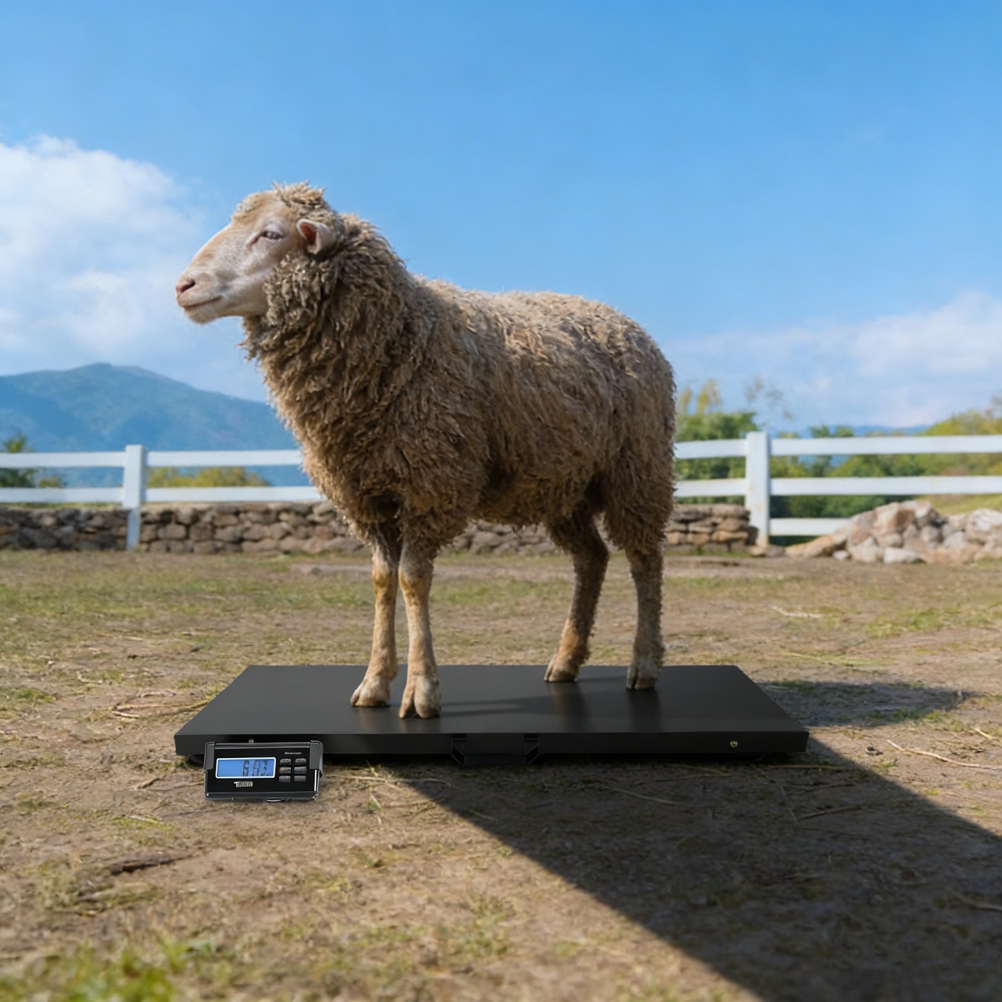 1100 LBS x 0.2 LBS Livestock Scale Electronic Platform Scale for Dog Goat Sheep Black