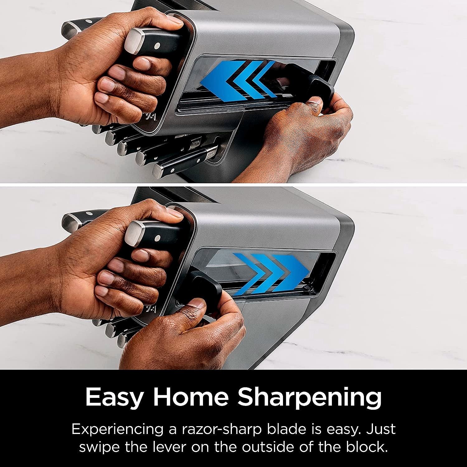 Ninja K32017 Foodi NeverDull – Ensemble de couteaux premium 17 pièces avec bloc et aiguiseur intégré