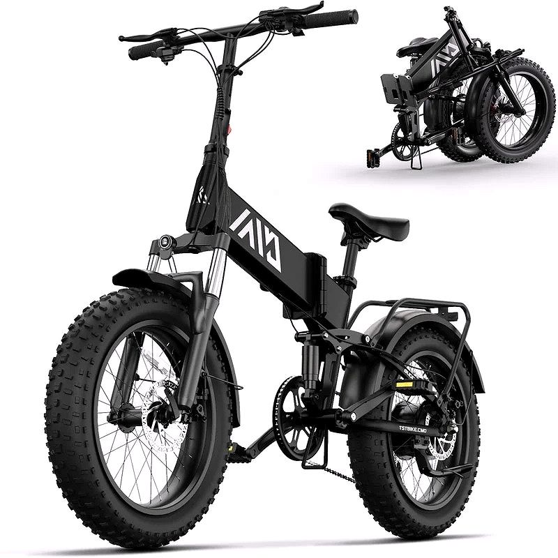 Vélo électrique pliable TST Electric Bike 4.0 à pneus larges – 750 W, batterie 48 V 13 Ah