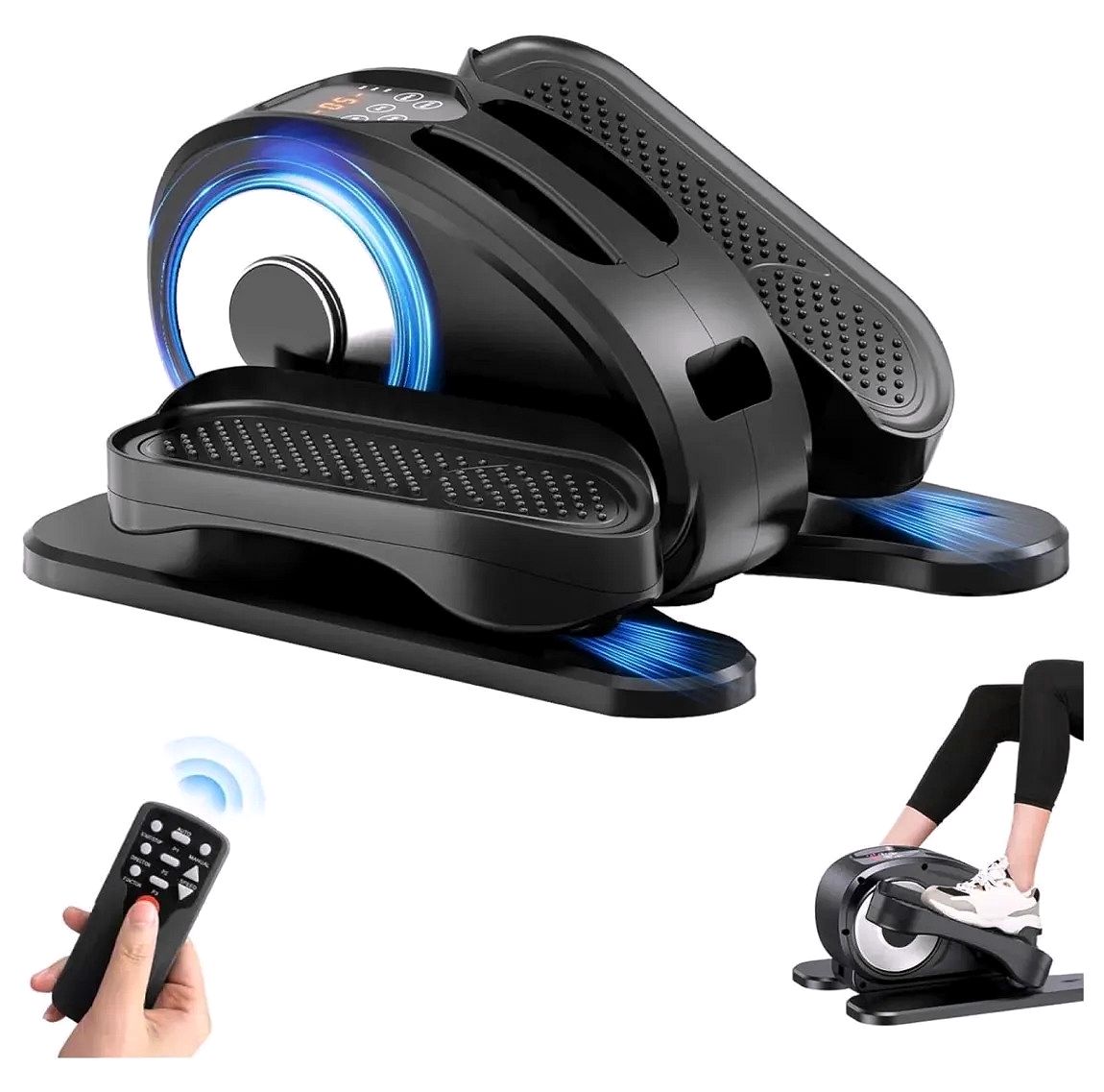 Elliptique de bureau à placer sous la table – Entraîneur électrique à pédales pour utilisation en position assise