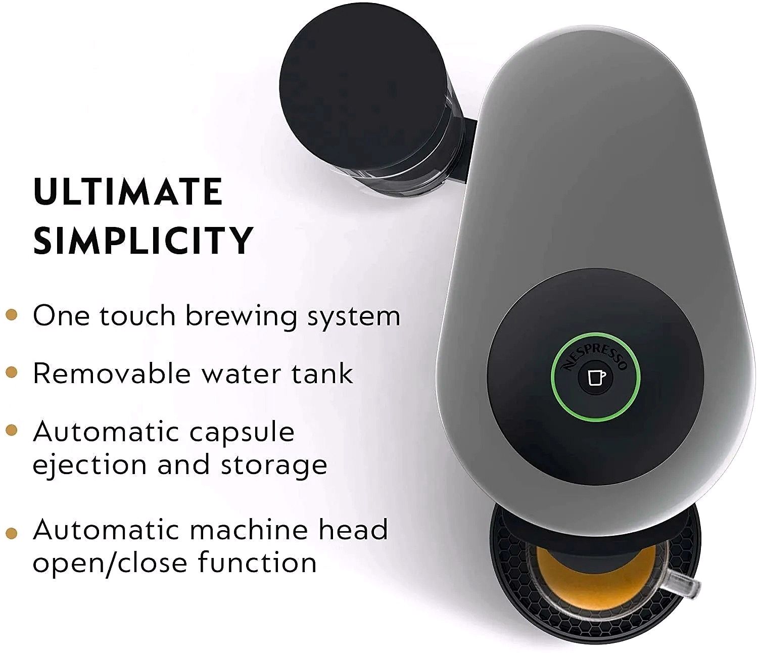 Machine à café et espresso Nespresso Vertuo Plus par De'Longhi, grise, avec mousseur à lait Aeroccino