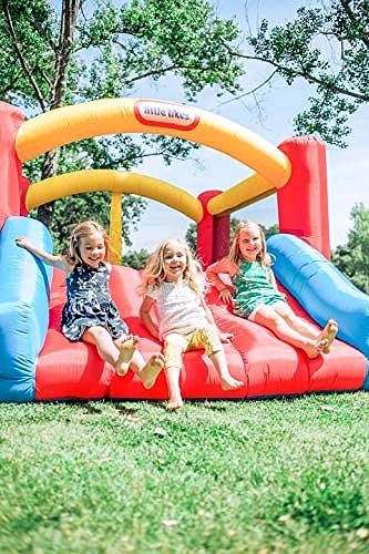 Little Tikes Jump ’n Slide Hüpfburg – Aufblasbare Hüpfburg mit Rutsche inkl. Hochleistungsgebläse mit GFCI & Bodenankern