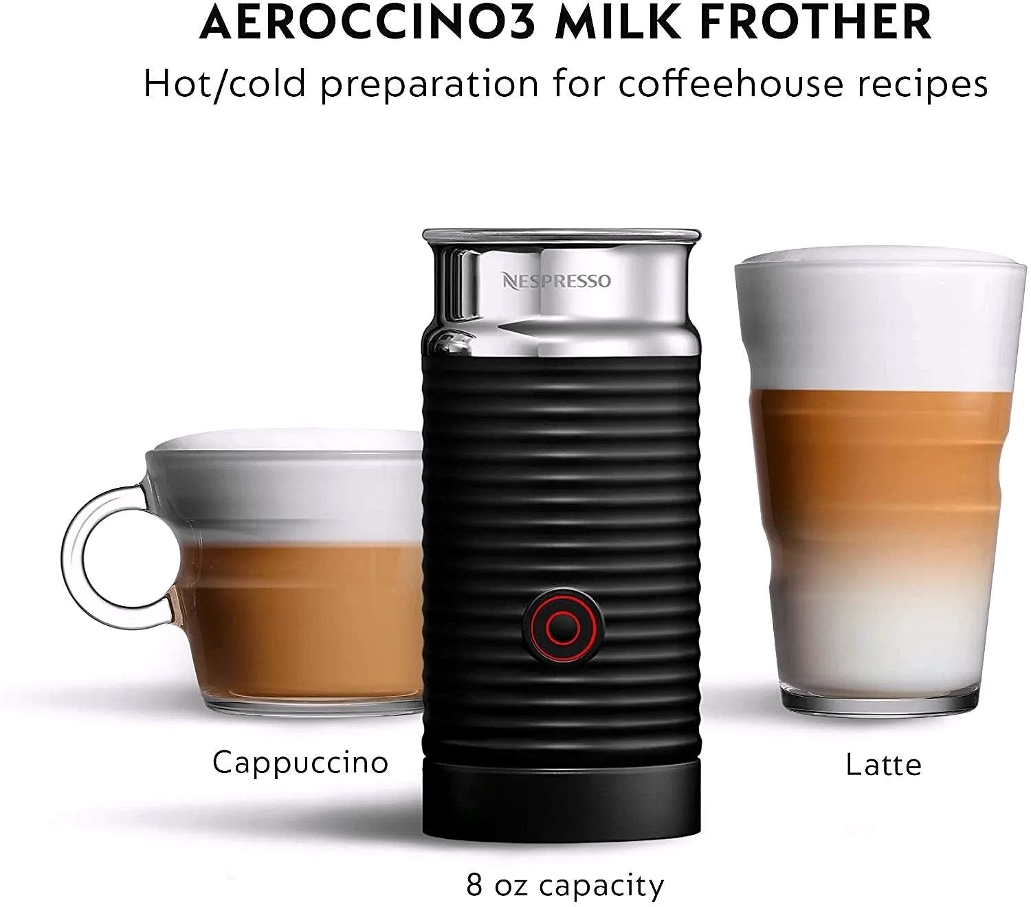 Machine à café et espresso Nespresso Vertuo Plus par De'Longhi, grise, avec mousseur à lait Aeroccino