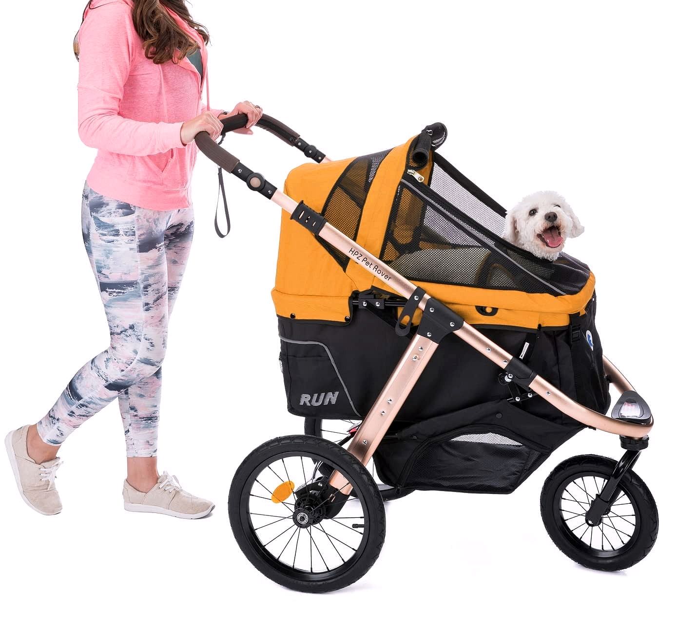 Buggy de jogging sportif pour animaux avec roues en caoutchouc confort