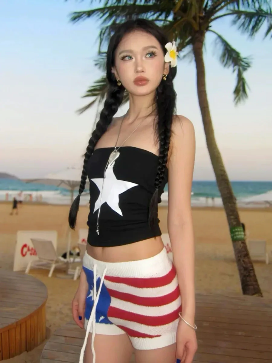 'Stargirl' Streetstyle Independent Day Star Pattern Shorts