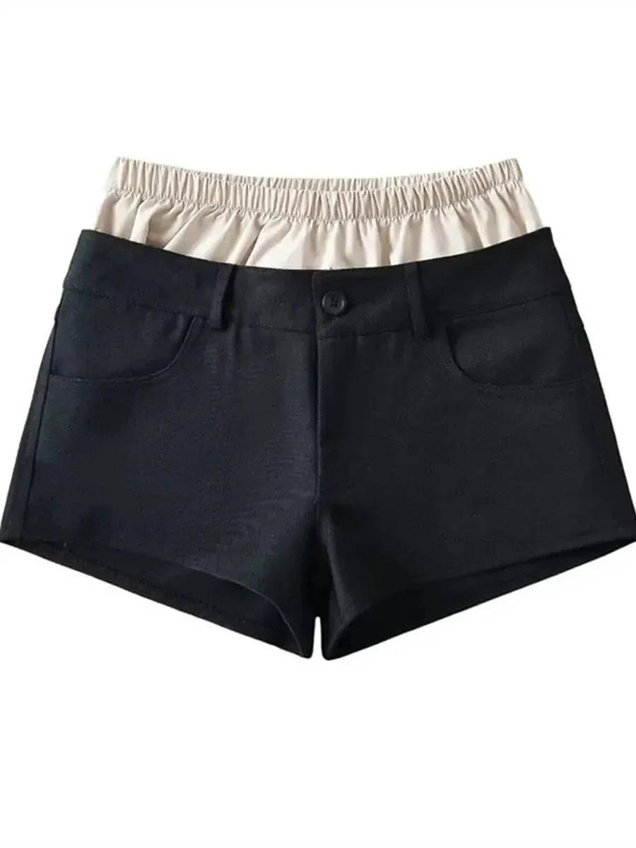 'Westside' Retro Streetstyle Low Waist 2 Pcs Shorts