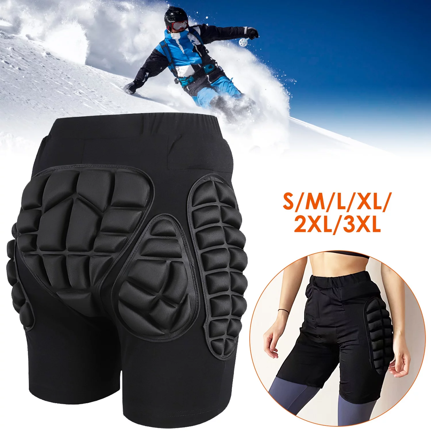 iMounTEK Men Cycling Underwear Shorts Lightweight Breathable 3D Padded Shorts for Snowboarding Skating Skiing Riding, 3XL