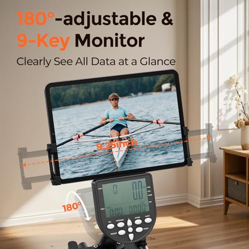 YOSUDA Magnetic/Water Rowing Machine for Home - Rower Machine Use with Bluetooth, App Supported, Rowing Machine for Taller Power Athletes, Comfortable Seat Cushion