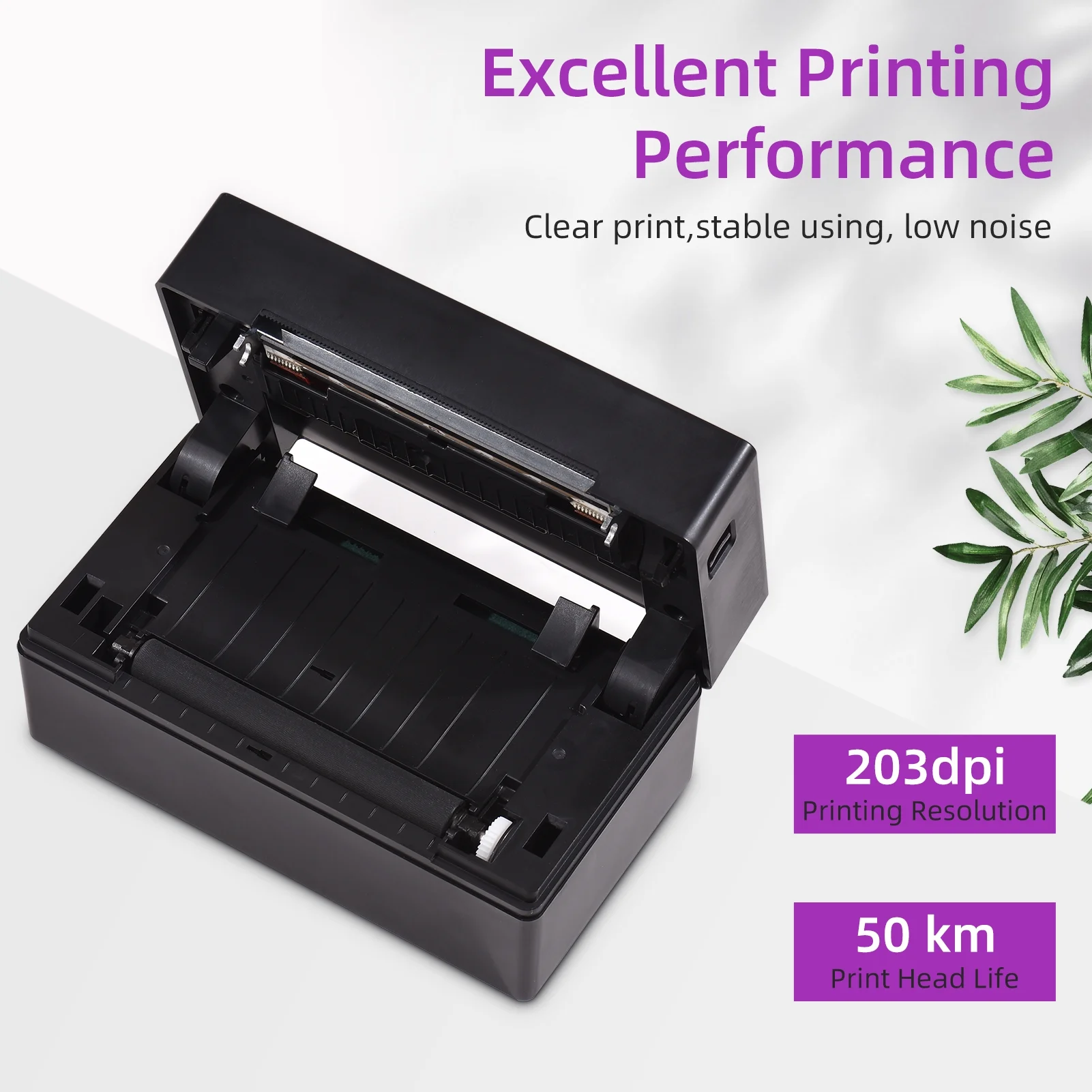 Tomshine Desktop Thermal Label Printer for 4x6 Shipping Package Label Printing All in One Label Maker Wireless BT&USB Connection 180mm/s High Speed Thermal Sticker Printer Max.110mm Paper Width Compa