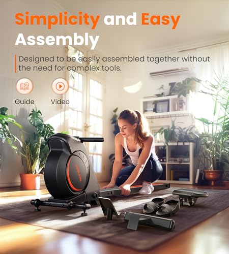YOSUDA Magnetic/Water Rowing Machine for Home - Rower Machine Use with Bluetooth, App Supported, Rowing Machine for Taller Power Athletes, Comfortable Seat Cushion