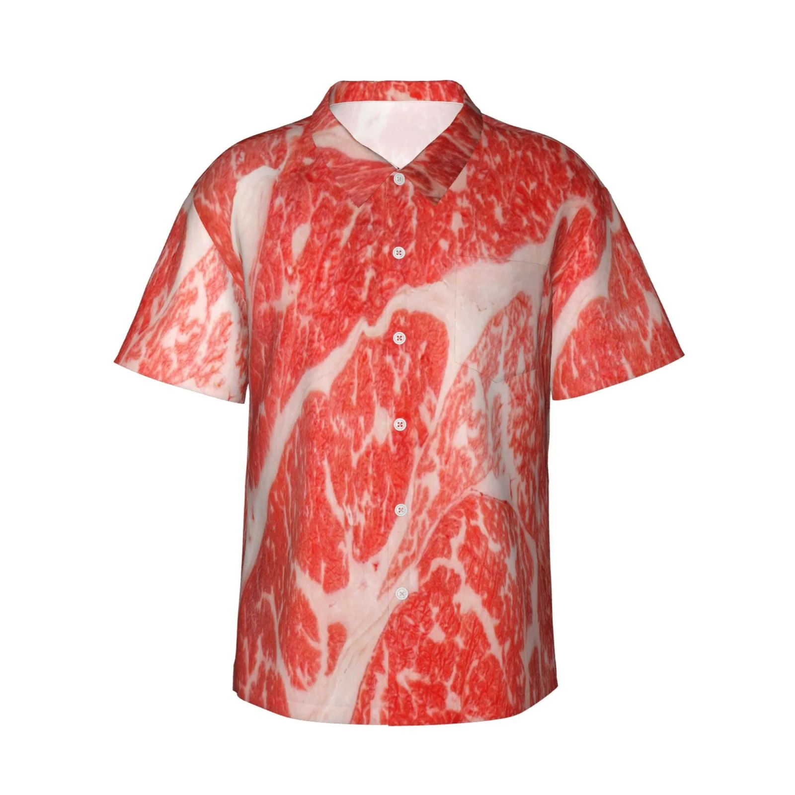 Adobk Beef Steaks Hawaiian Shirt Men Casual Button Down Shortsleeve Unisex Beach Party