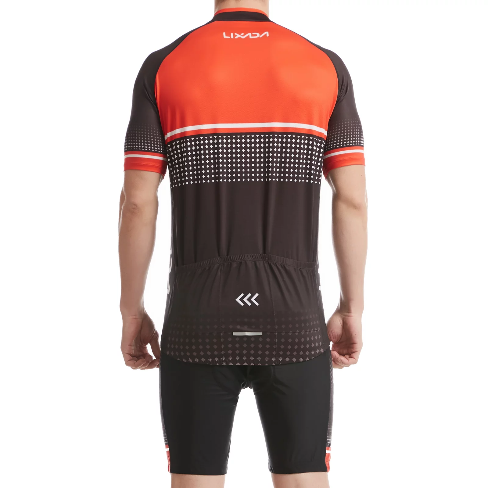 Lixada Men Cycling Jersey Set Breathable Quick-Dry Short Sleeve Biking Shirt and Foam Padded Shorts MTB Cycling Outfit Set