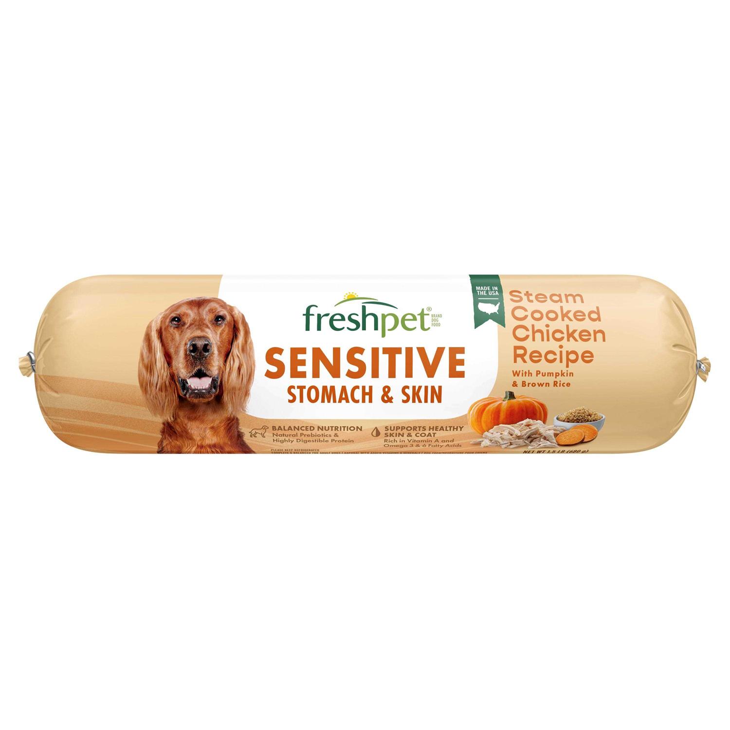 Freshpet Select Sensitive Stomach & Skin Steam Cooked Chicken Recipe Dog Food - Pet Supplies online store