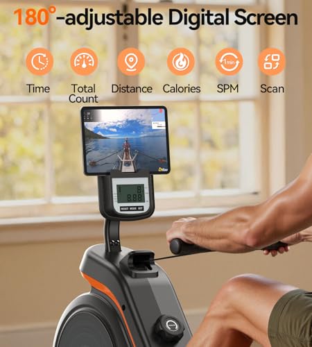YOSUDA Magnetic/Water Rowing Machine for Home - Rower Machine Use with Bluetooth, App Supported, Rowing Machine for Taller Power Athletes, Comfortable Seat Cushion