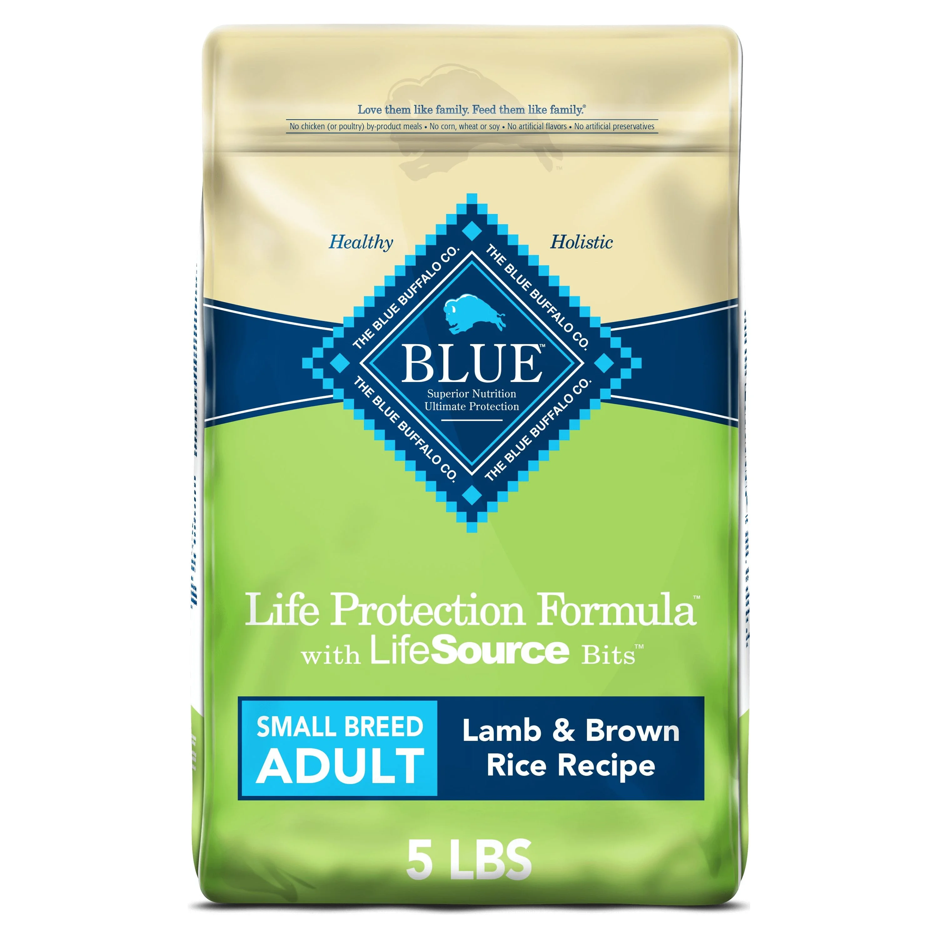 Blue Buffalo Life Protection Formula Small Breed Adult Dry Dog Food, Lamb & Brown Rice, 5 lbs.