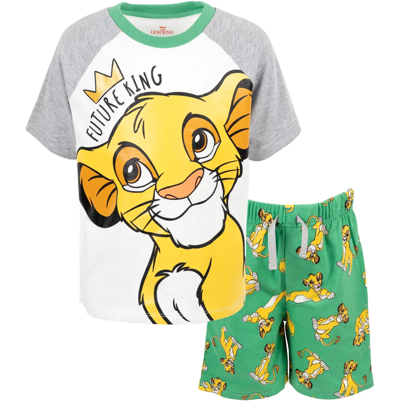 Disney Lion King Simba Toddler Boys T-Shirt and French Terry Shorts Outfit Set Toddler to Big Kid