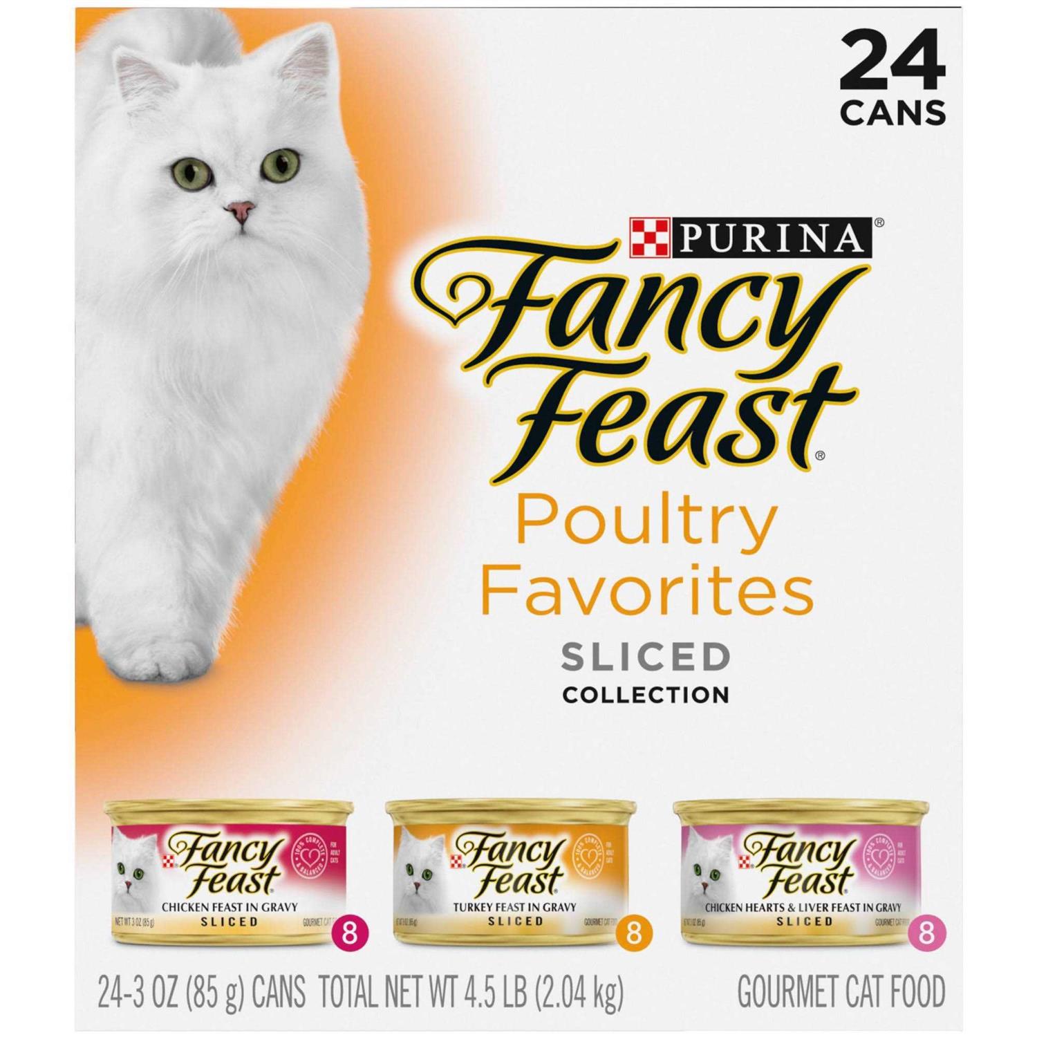 Purina Fancy Feast Gravy Wet Cat Food Variety Pack Poultry Lovers Sliced Collection - Pet Supplies online store