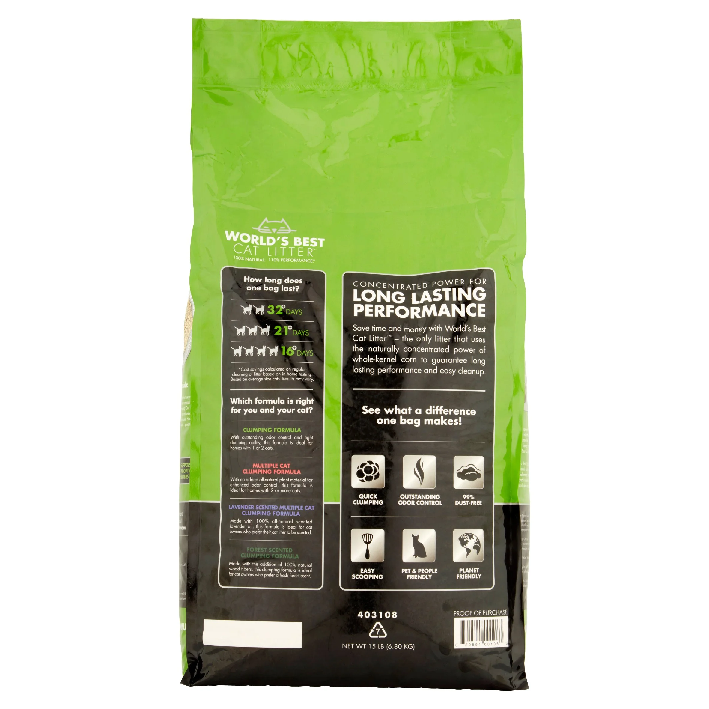 World's Best Cat Litter Clumping Formula, 15-lb