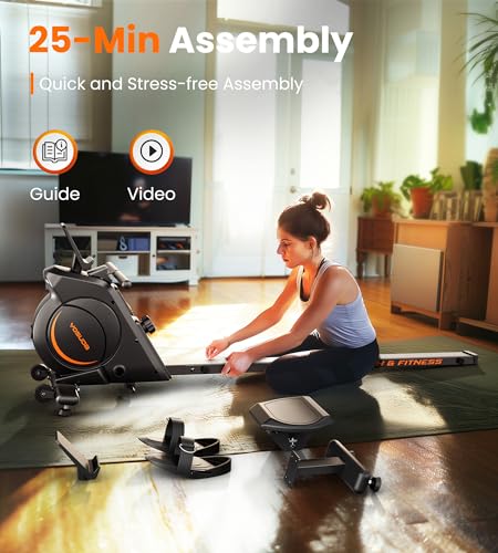YOSUDA Magnetic/Water Rowing Machine for Home - Rower Machine Use with Bluetooth, App Supported, Rowing Machine for Taller Power Athletes, Comfortable Seat Cushion