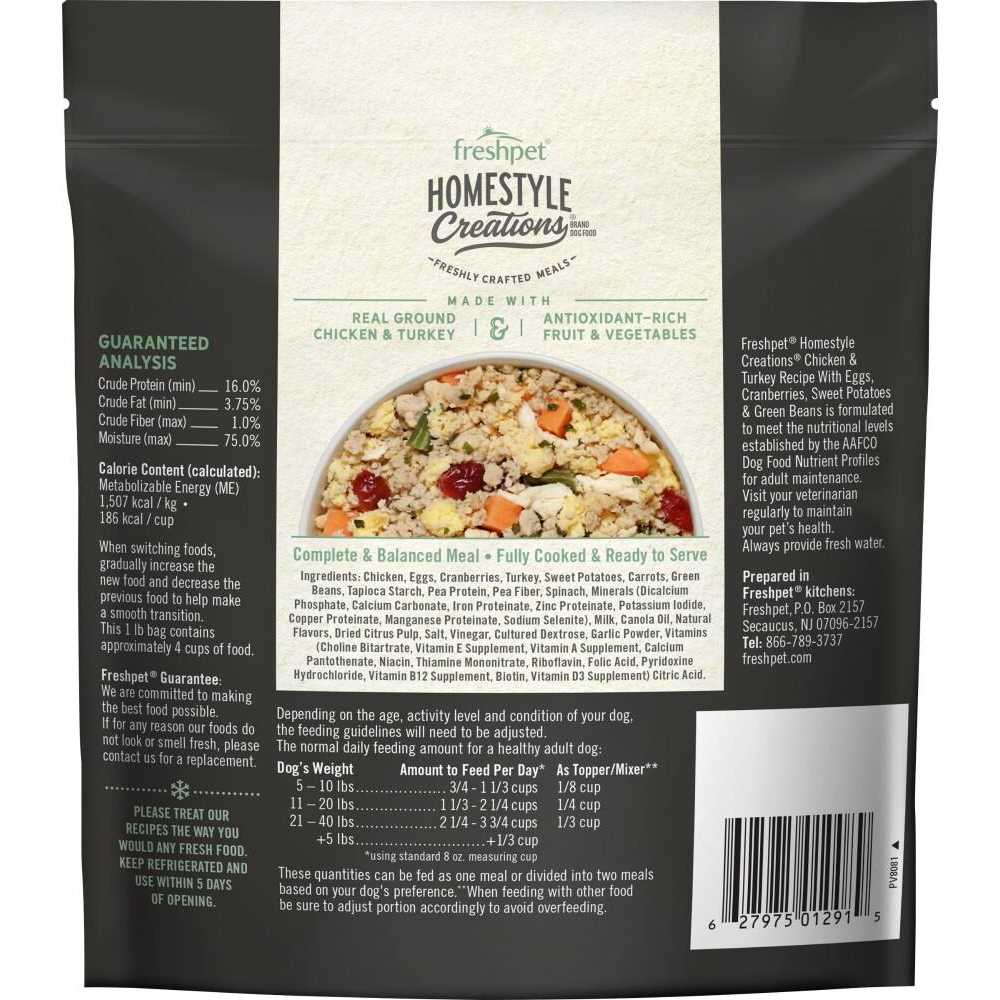 Freshpet Homestyle Creations Chicken & Turkey Fresh Dog Food - Pet Supplies online store