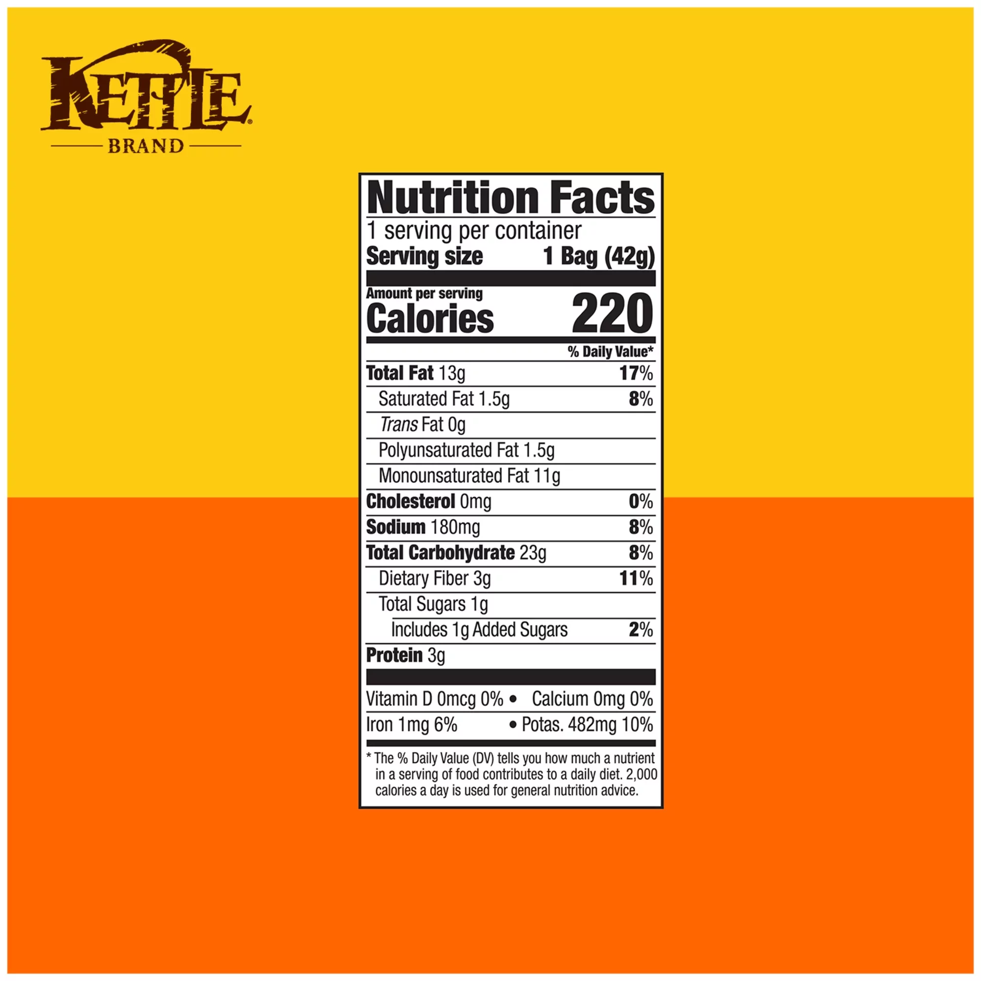 Kettle Brand Potato Chips, Barbeque Kettle Chips, Snack Bag, 1.5 oz