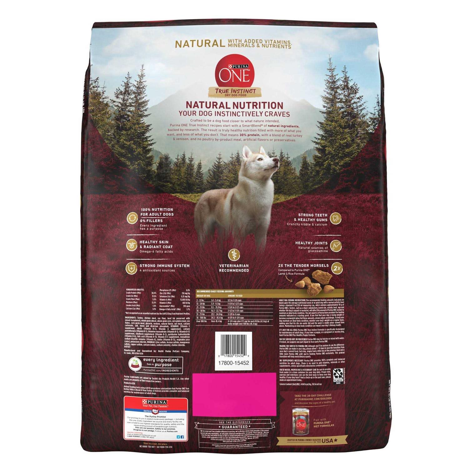 Purina ONE Real Turkey & Venison True Instinct Dry Dog Food - Pet Supplies online store