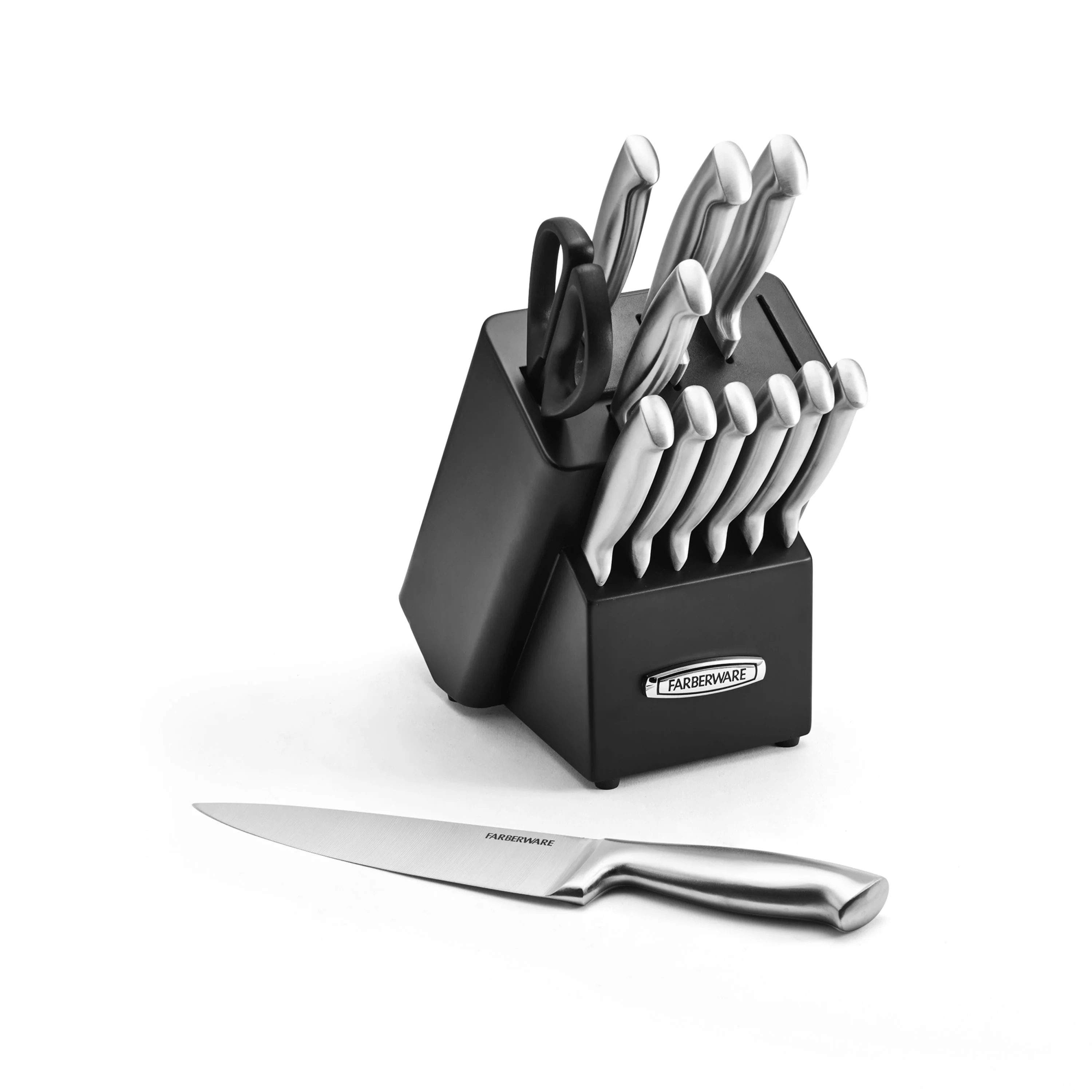 Farberware Edgekeeper 13-piece Pro Self-Sharpening Knife Block Set in Black