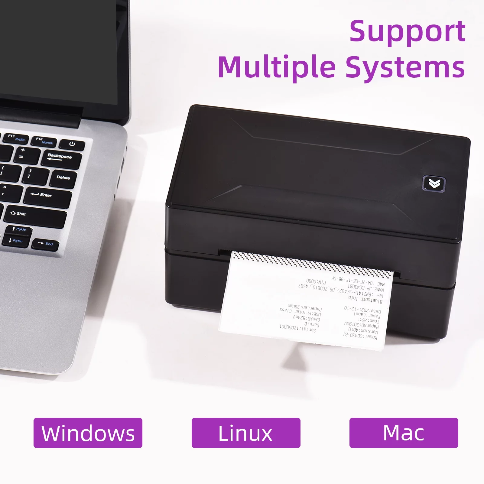 Tomshine Desktop Thermal Label Printer for 4x6 Shipping Package Label Printing All in One Label Maker Wireless BT&USB Connection 180mm/s High Speed Thermal Sticker Printer Max.110mm Paper Width Compa