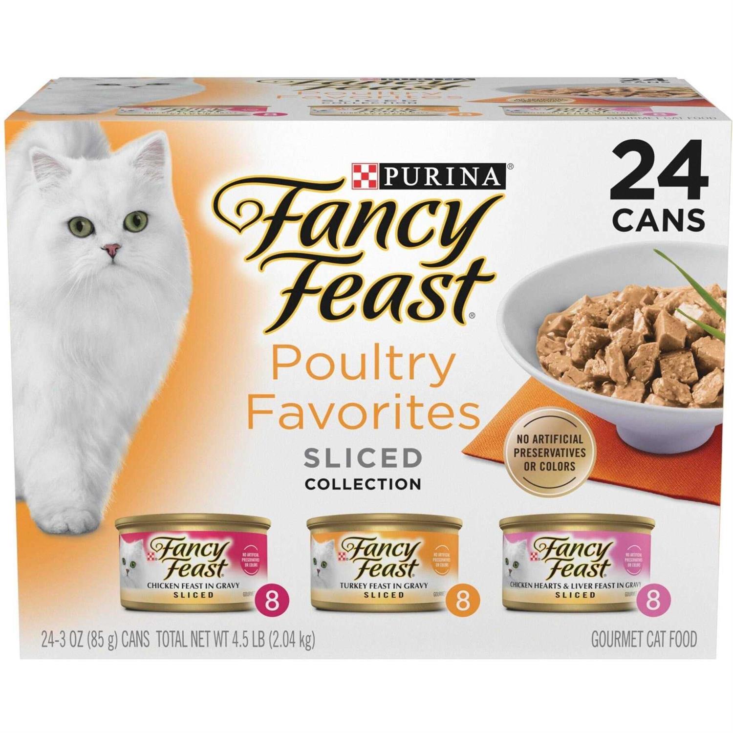Purina Fancy Feast Gravy Wet Cat Food Variety Pack Poultry Lovers Sliced Collection - Pet Supplies online store