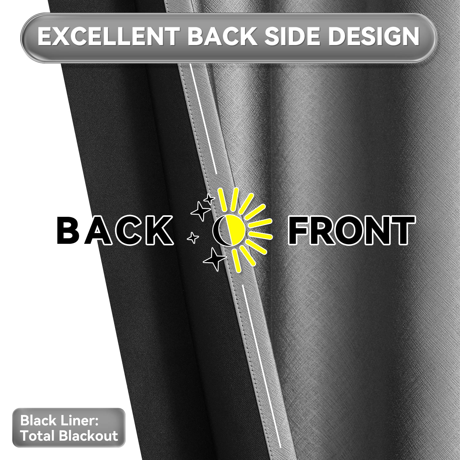 Embossed 100% Blackout Curtains Thermal Insulated for Bedroom Living Room, Grommet Window Curtain Single Panel, Gray, 52x84 inch